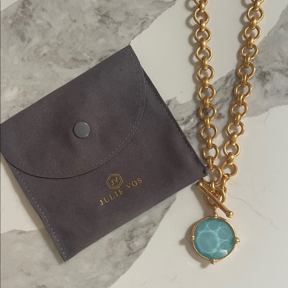 Julie Vos Honeybee Demi Necklace with Iridescent Capri Blue